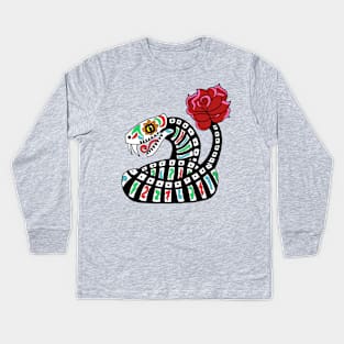 Dia de los Muertos Snake Kids Long Sleeve T-Shirt